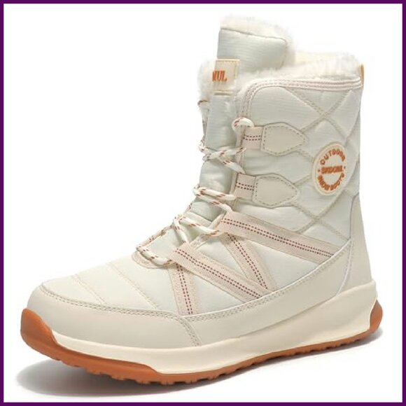 Women's Waterproof Snow Boots Fur Lined Winter Shoes Cold Weather - Picture 2 of 7